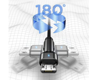 USAMS Kabel pleciony obrotowy U60 2A microUSB czarny - 1569082 - zdjęcie 4